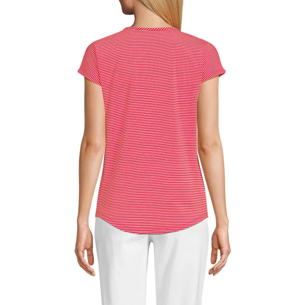 Shirt aus Baumwolle/Modal-Mix mit Ballett-Ausschnitt für Damen