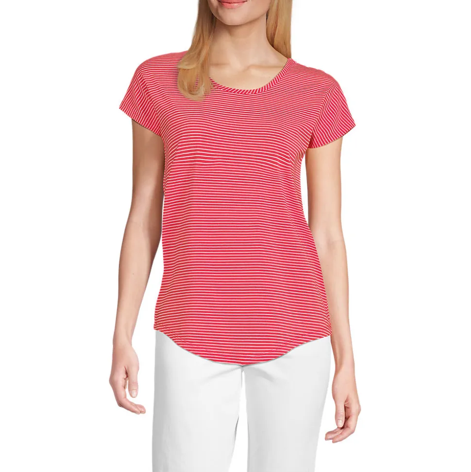 Shirt aus Baumwolle/Modal-Mix mit Ballett-Ausschnitt für Damen