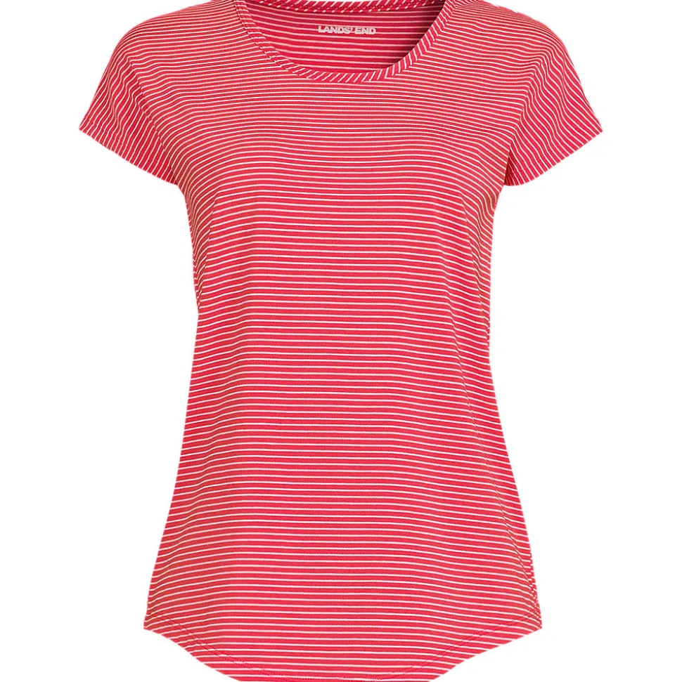 Shirt aus Baumwolle/Modal-Mix mit Ballett-Ausschnitt für Damen