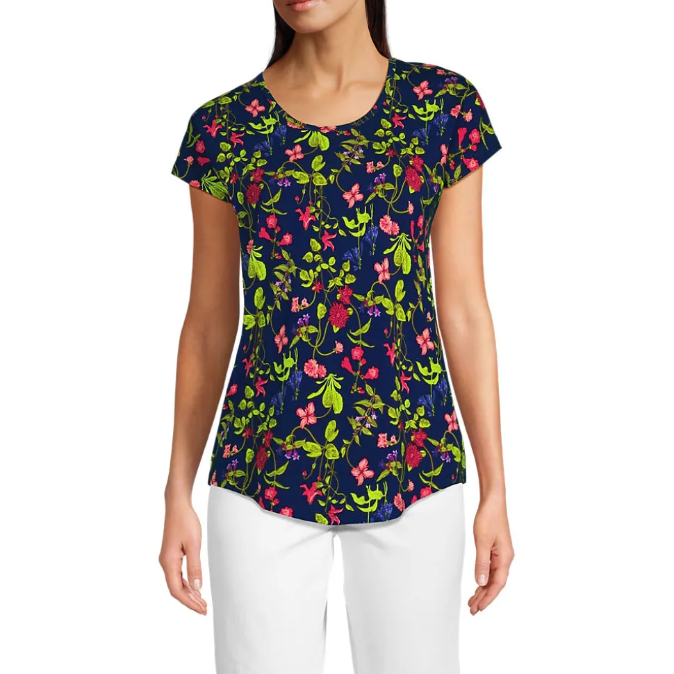 Shirt aus Baumwolle/Modal-Mix mit Ballett-Ausschnitt für Damen