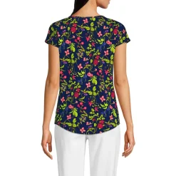 Shirt aus Baumwolle/Modal-Mix mit Ballett-Ausschnitt für Damen