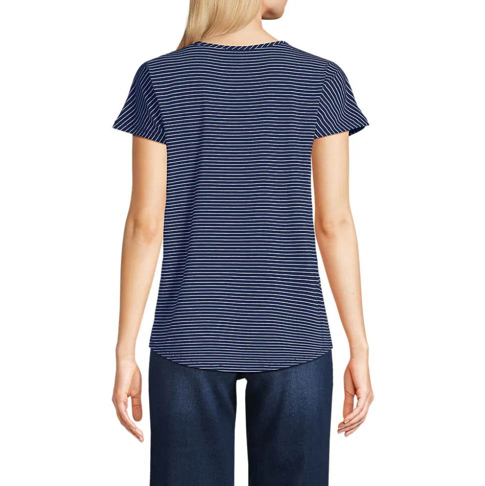Shirt aus Baumwolle/Modal-Mix mit Ballett-Ausschnitt für Damen