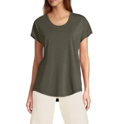 Shirt aus Baumwolle/Modal-Mix mit Ballett-Ausschnitt für Damen