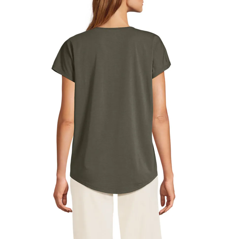 Shirt aus Baumwolle/Modal-Mix mit Ballett-Ausschnitt für Damen