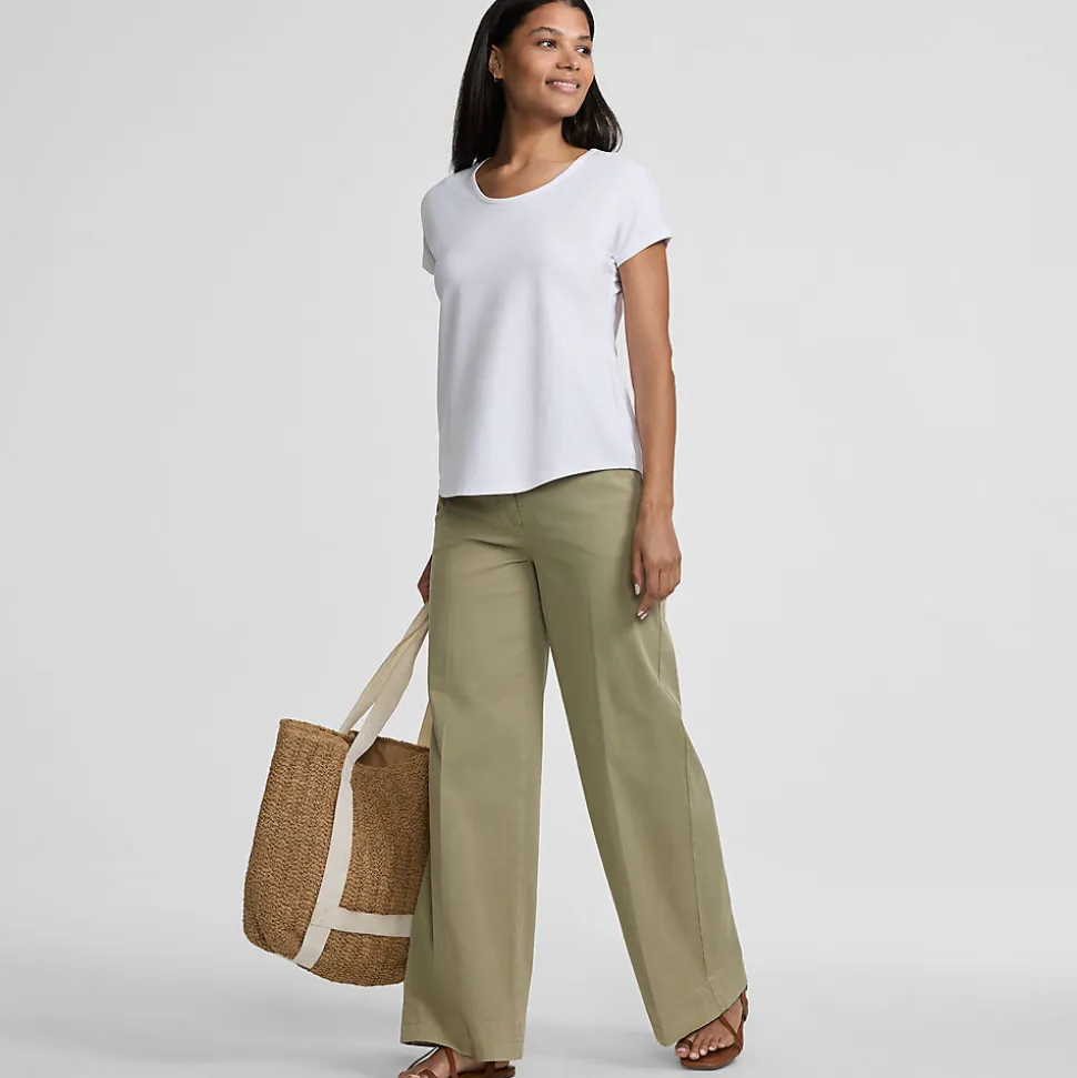 Shirt aus Baumwolle/Modal-Mix mit Ballett-Ausschnitt für Damen