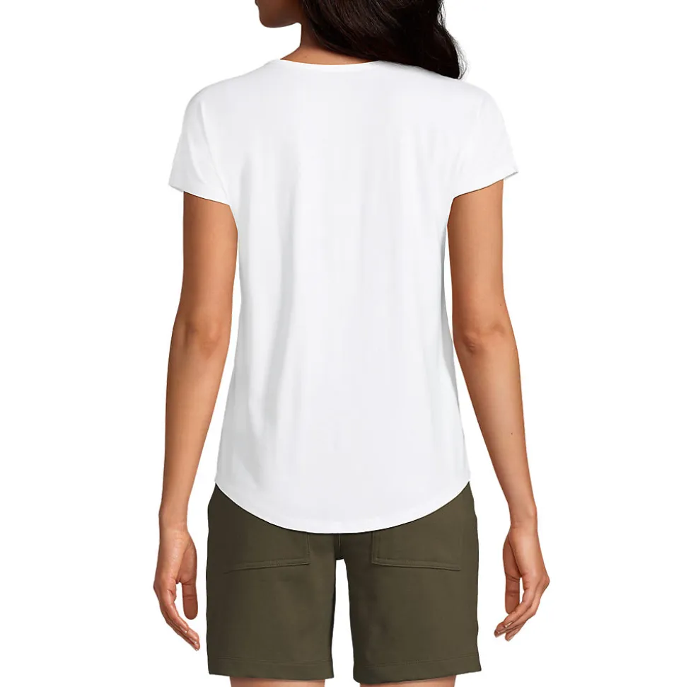 Shirt aus Baumwolle/Modal-Mix mit Ballett-Ausschnitt für Damen