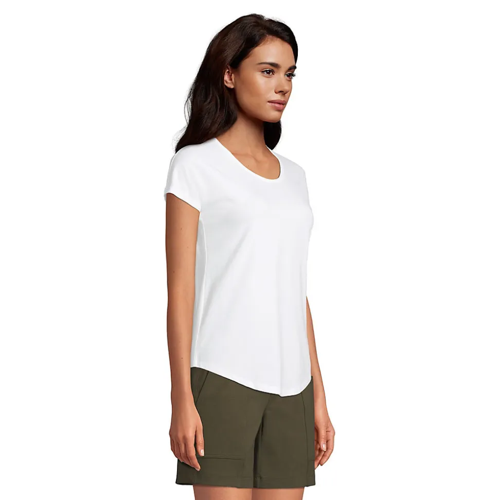 Shirt aus Baumwolle/Modal-Mix mit Ballett-Ausschnitt für Damen
