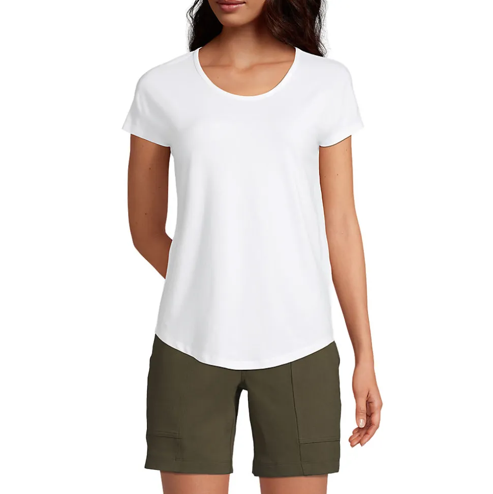 Shirt aus Baumwolle/Modal-Mix mit Ballett-Ausschnitt für Damen