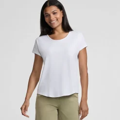 Shirt aus Baumwolle/Modal-Mix mit Ballett-Ausschnitt für Damen