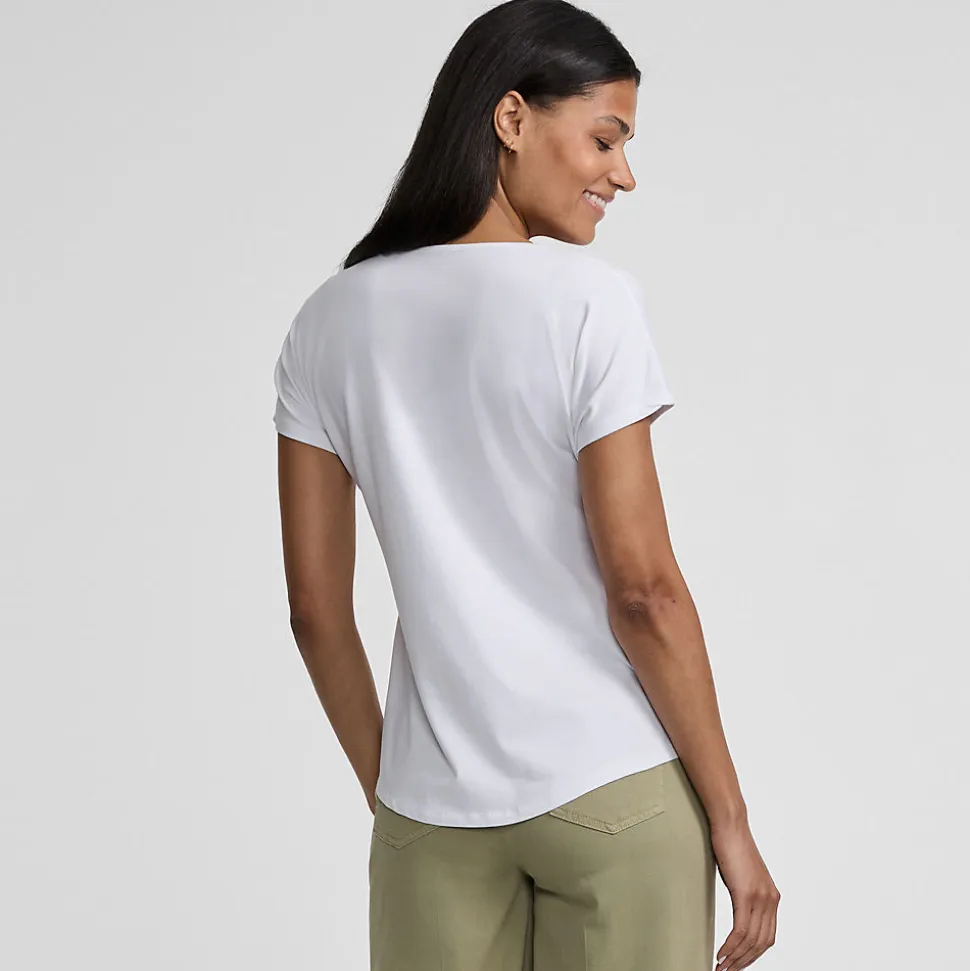 Shirt aus Baumwolle/Modal-Mix mit Ballett-Ausschnitt für Damen