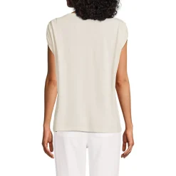Shirt aus Leinenmix mit U-Boot-Ausschnitt für Damen