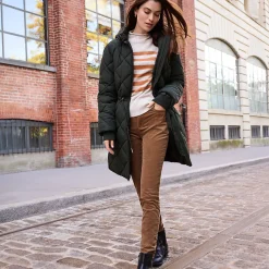 Skinny Feincordhose High Waist für Damen