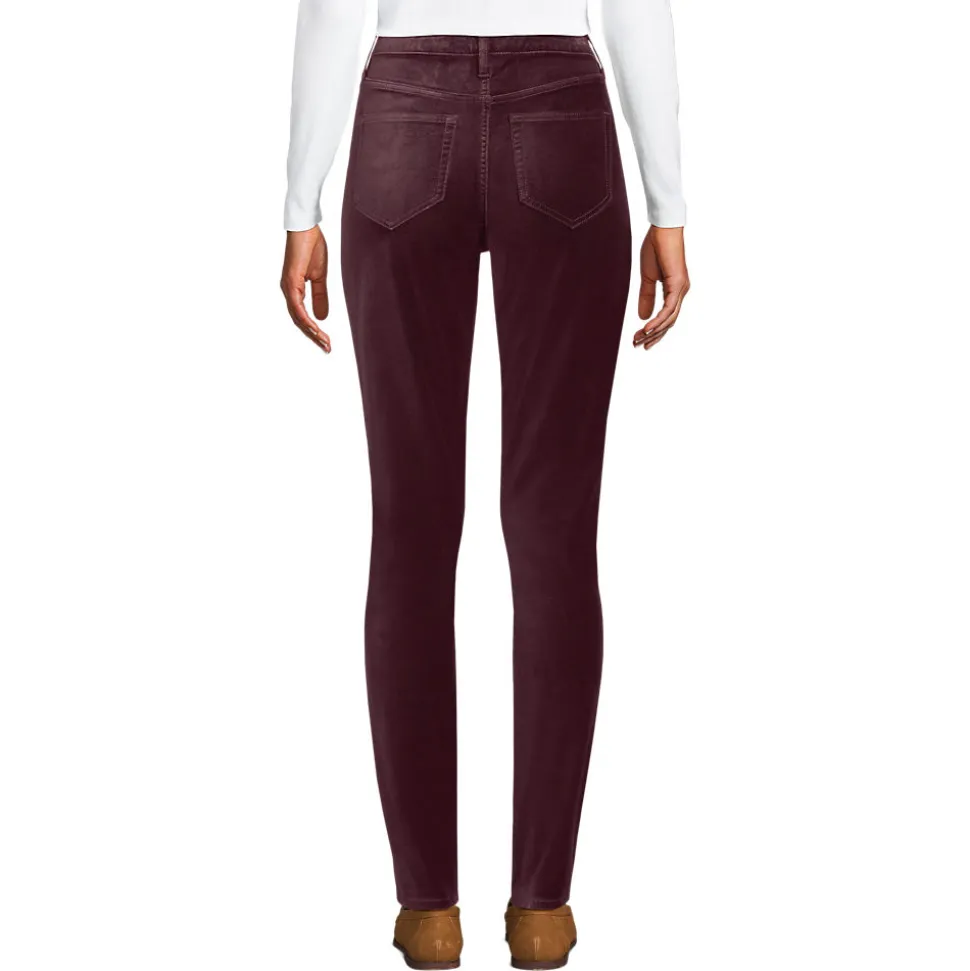 Slim Fit Samthose High Waist für Damen