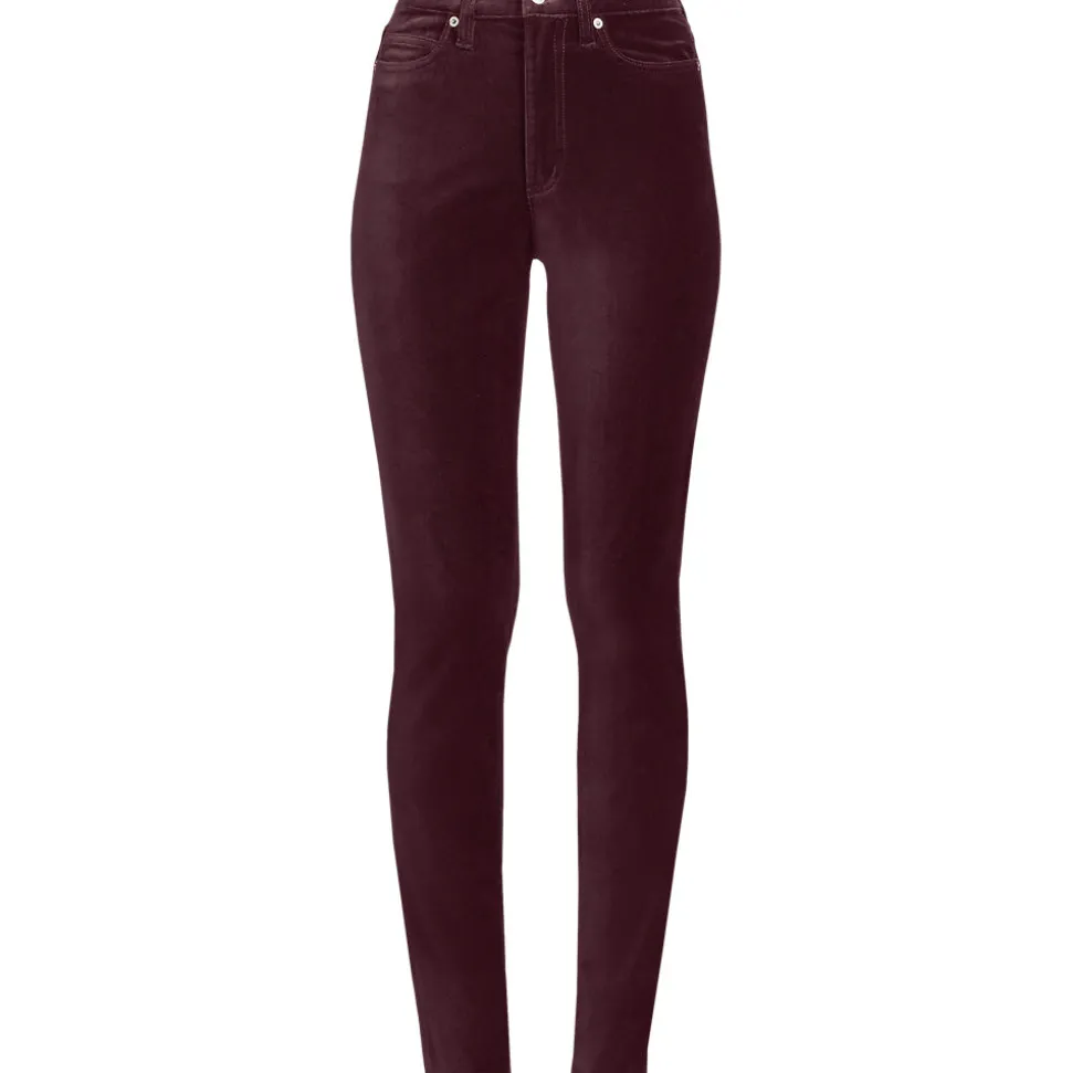 Slim Fit Samthose High Waist für Damen