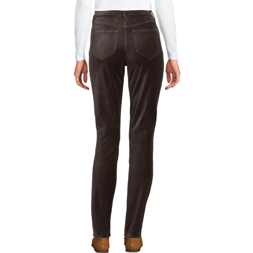 Slim Fit Samthose High Waist für Damen