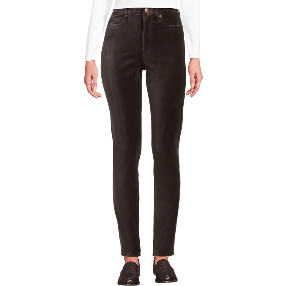 Slim Fit Samthose High Waist für Damen