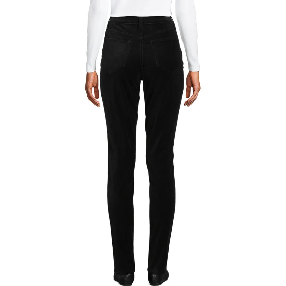 Slim Fit Samthose High Waist für Damen