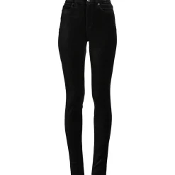 Slim Fit Samthose High Waist für Damen