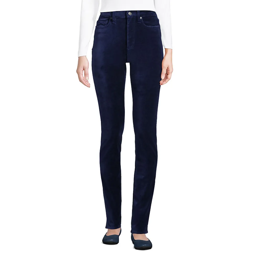 Slim Fit Samthose High Waist für Damen