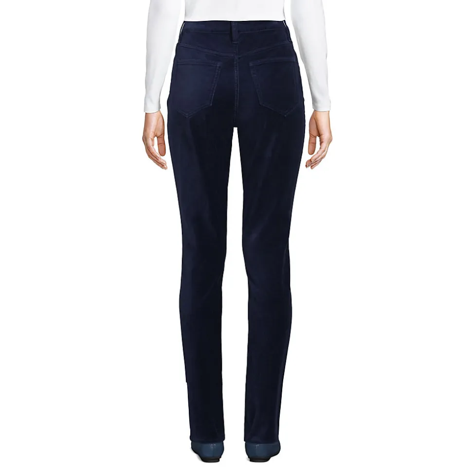 Slim Fit Samthose High Waist für Damen