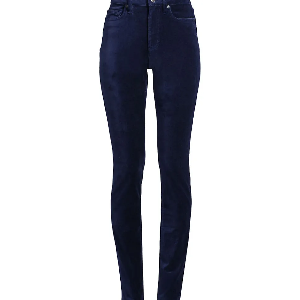 Slim Fit Samthose High Waist für Damen