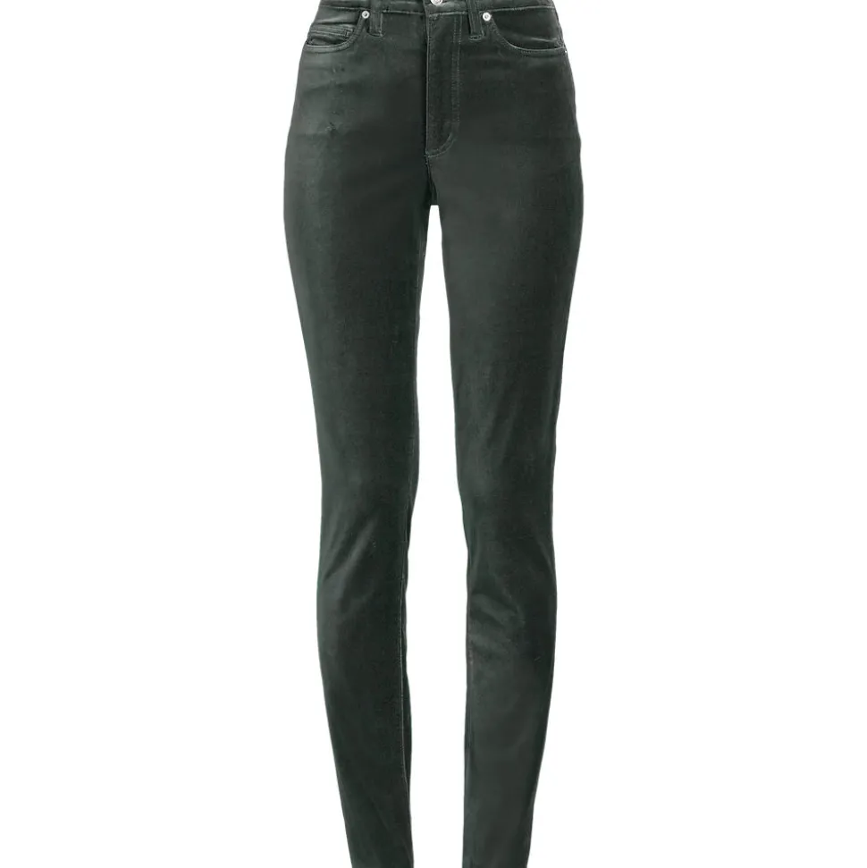 Slim Fit Samthose High Waist für Damen