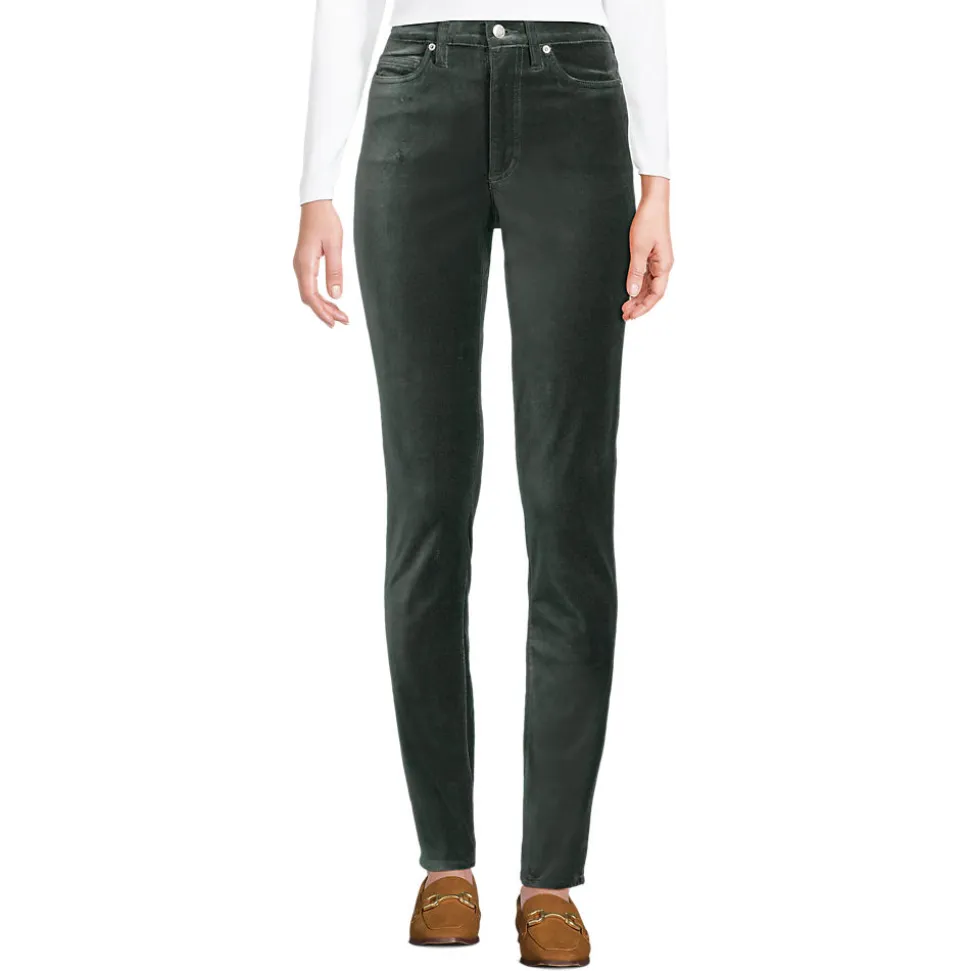 Slim Fit Samthose High Waist für Damen