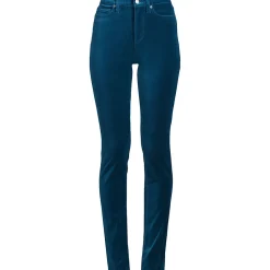 Slim Fit Samthose High Waist für Damen