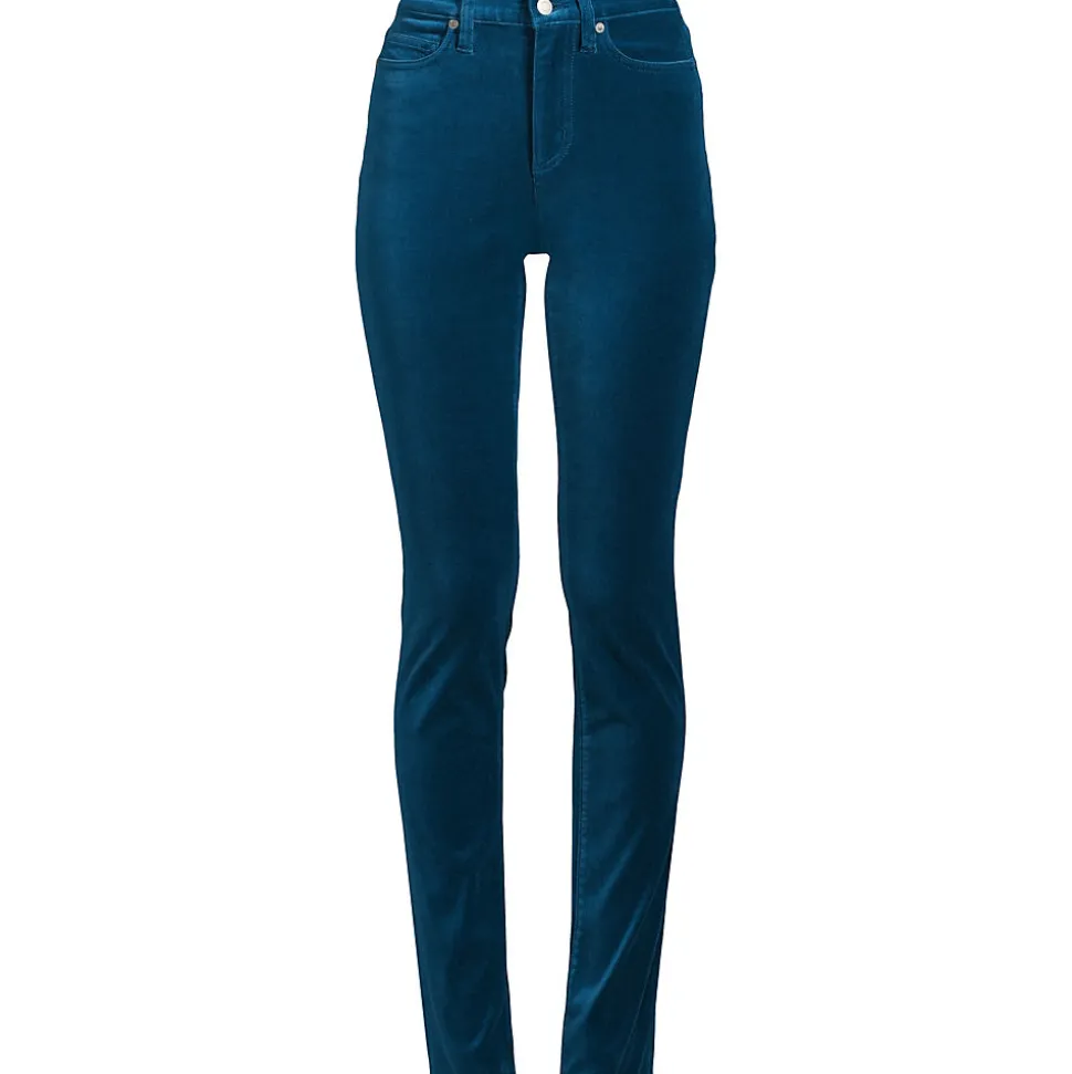 Slim Fit Samthose High Waist für Damen