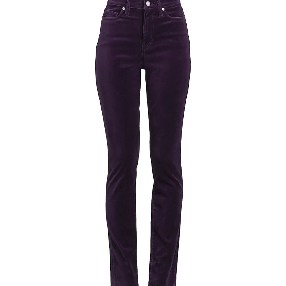 Slim Fit Samthose High Waist für Damen