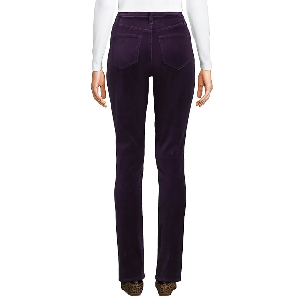 Slim Fit Samthose High Waist für Damen