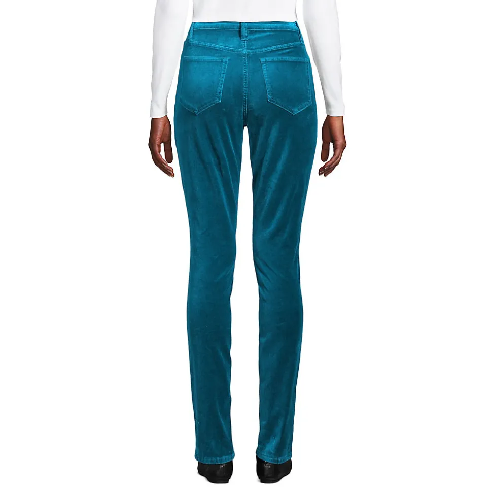 Slim Fit Samthose High Waist für Damen
