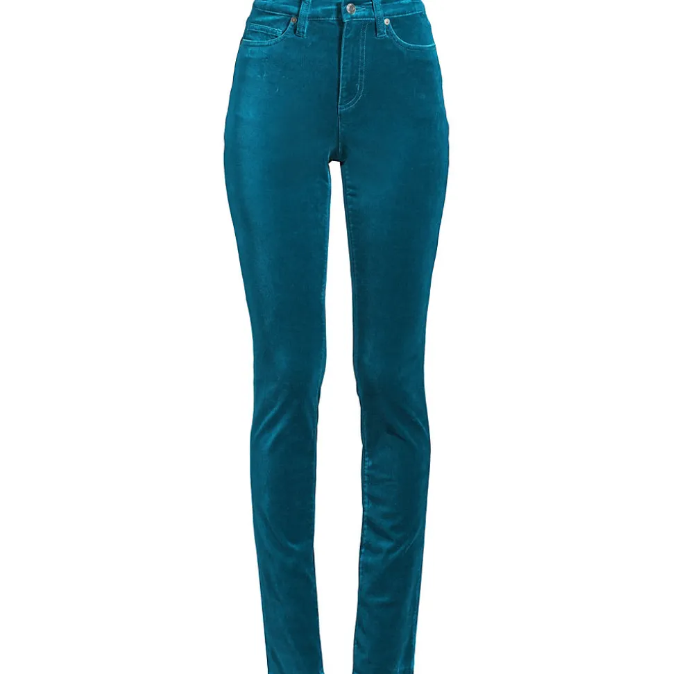 Slim Fit Samthose High Waist für Damen