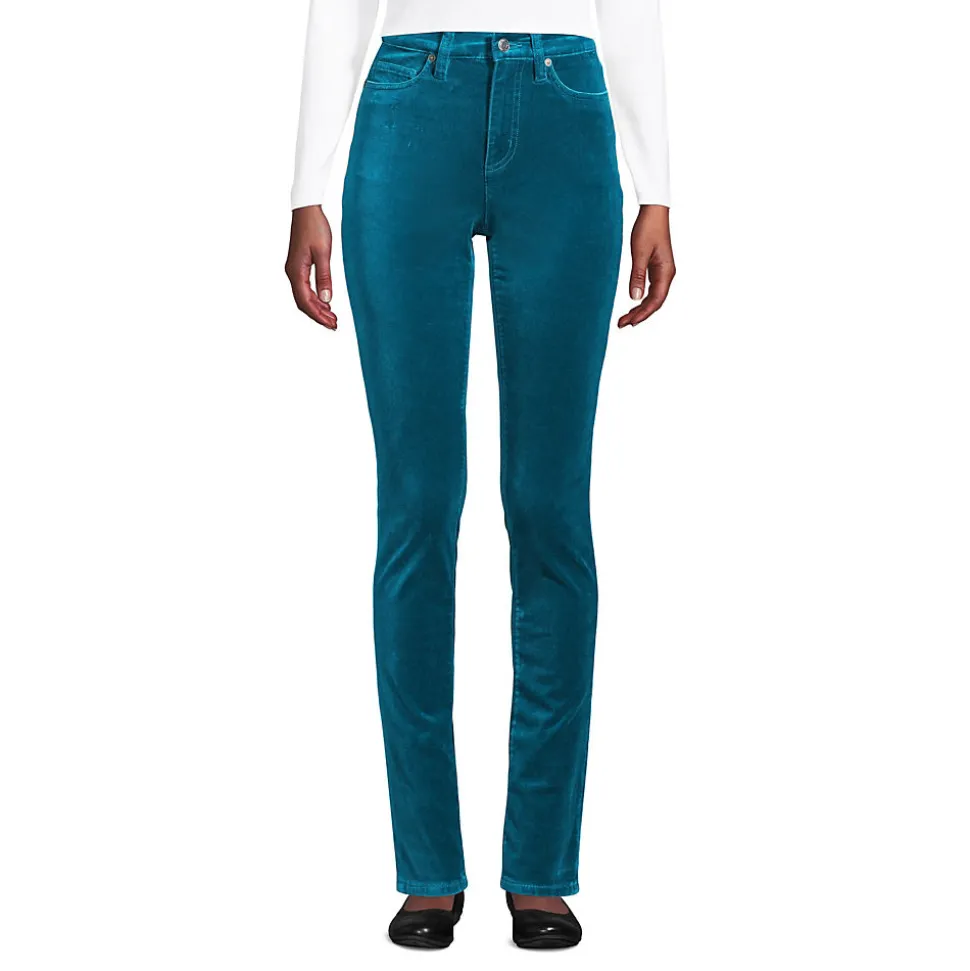 Slim Fit Samthose High Waist für Damen