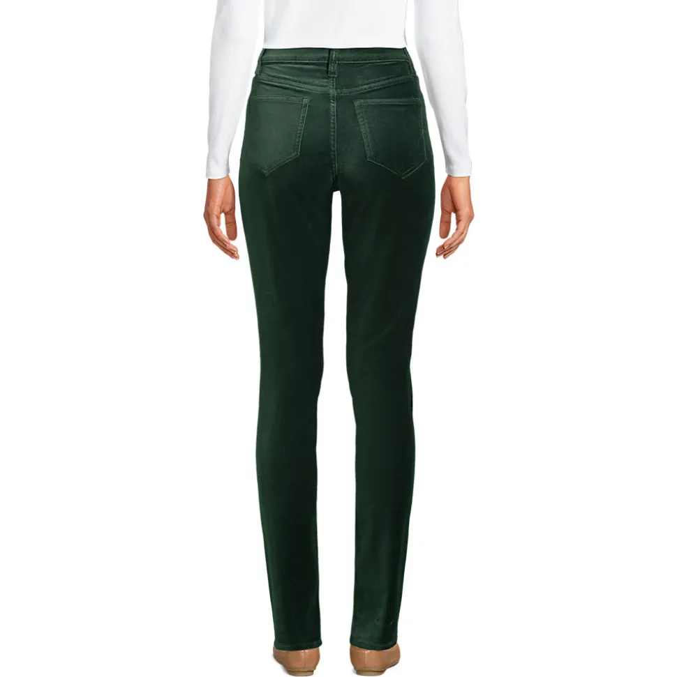 Slim Fit Samthose High Waist für Damen