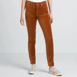 Slim Fit Samthose High Waist für Damen
