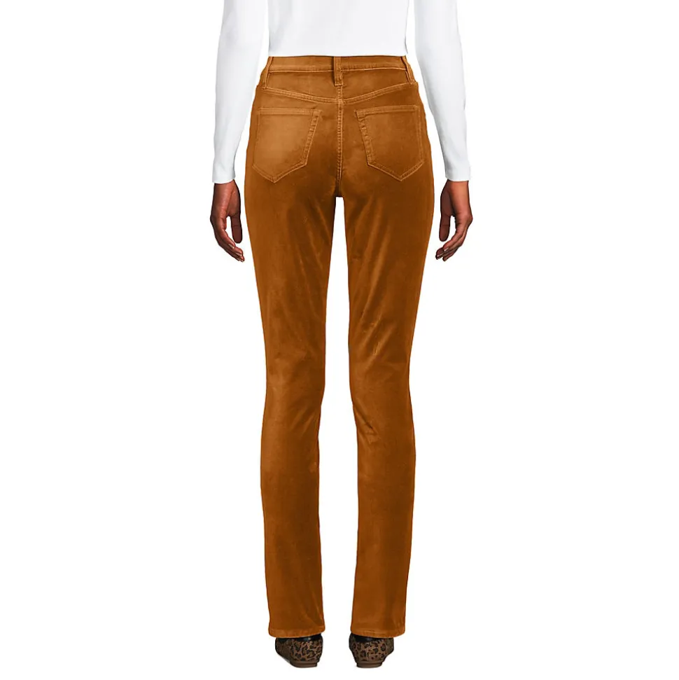 Slim Fit Samthose High Waist für Damen