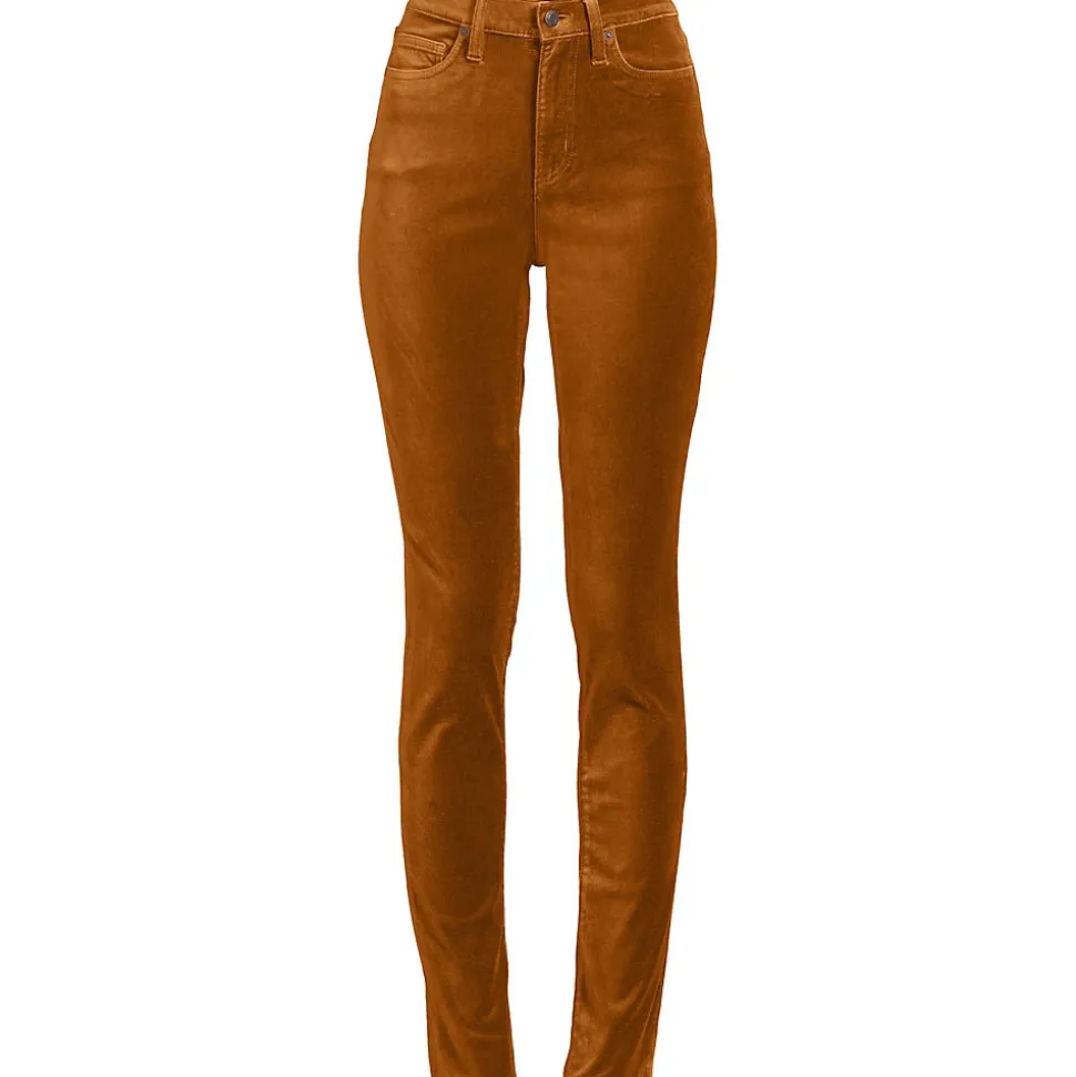 Slim Fit Samthose High Waist für Damen