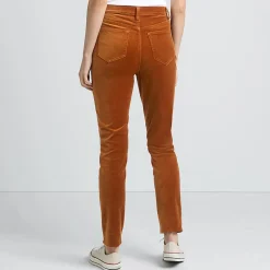 Slim Fit Samthose High Waist für Damen