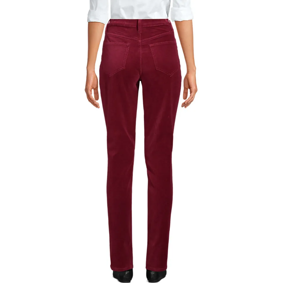 Slim Fit Samthose High Waist für Damen