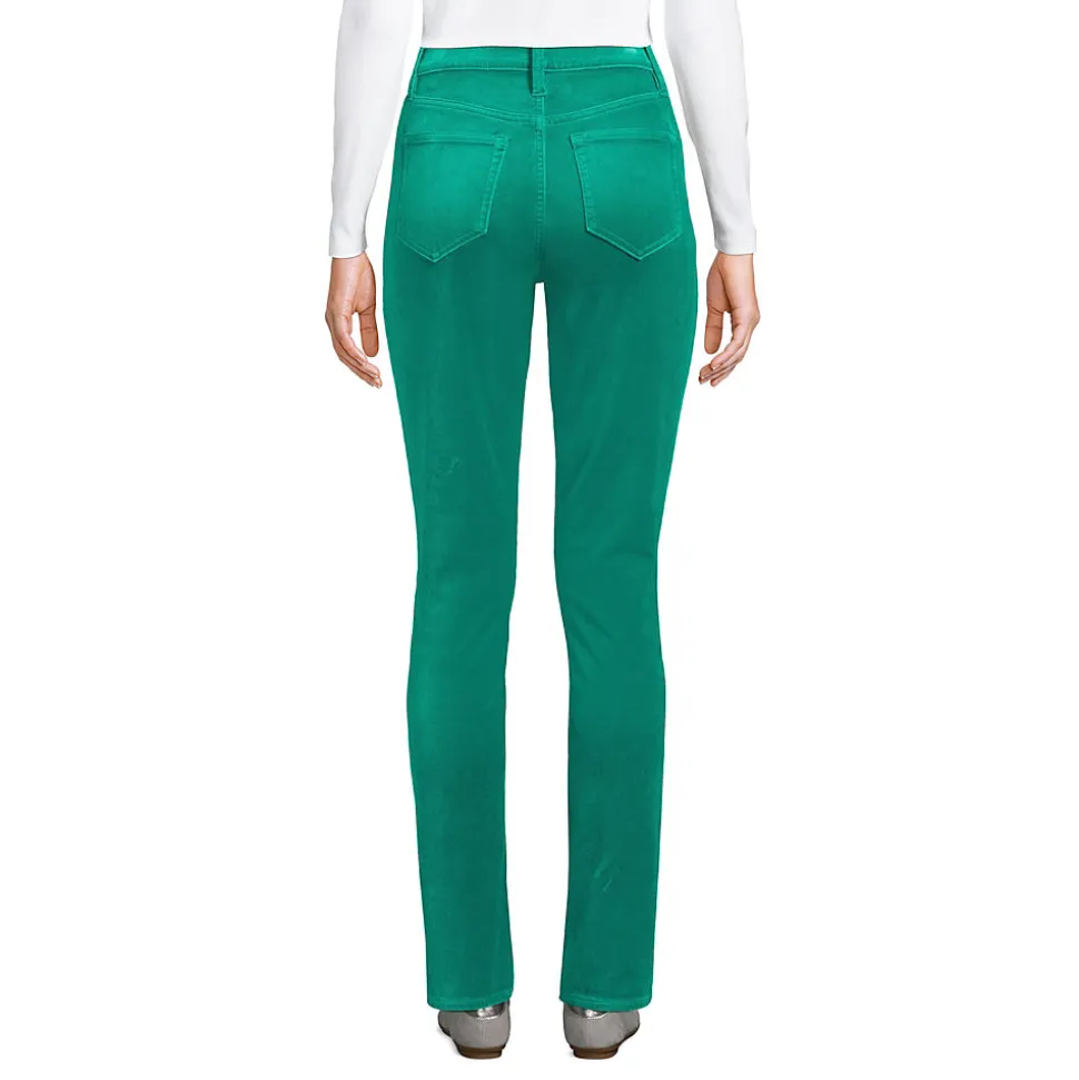 Slim Fit Samthose High Waist für Damen