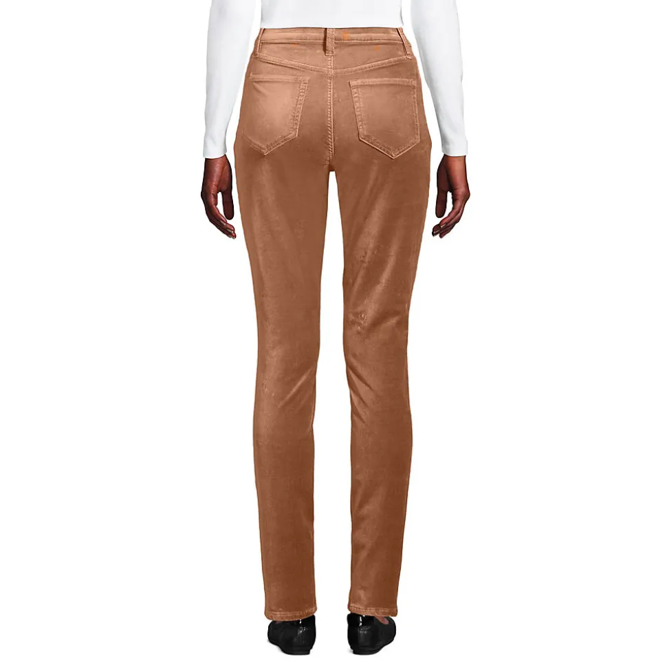 Slim Fit Samthose High Waist für Damen