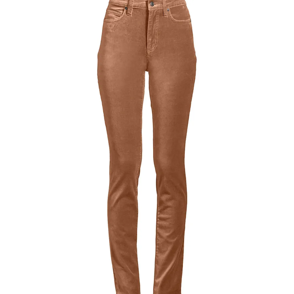 Slim Fit Samthose High Waist für Damen