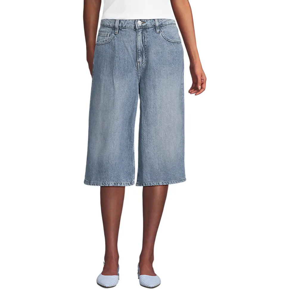 Soft Comfort Jeans-Culotte im Leinenmix