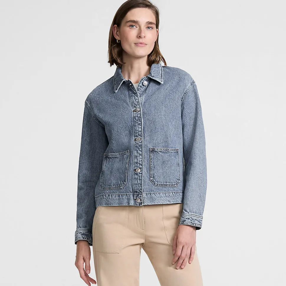 Soft Comfort Jeansjacke im Leinenmix