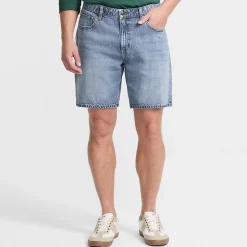 Soft Comfort Jeans-Shorts im Leinenmix