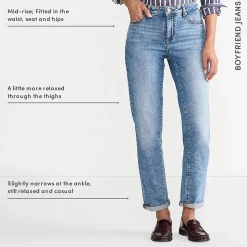 Soft Denim Boyfriend-Jeans Mid Waist für Damen