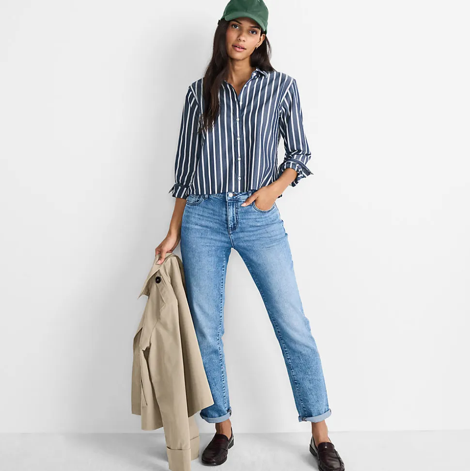Soft Denim Boyfriend-Jeans Mid Waist für Damen