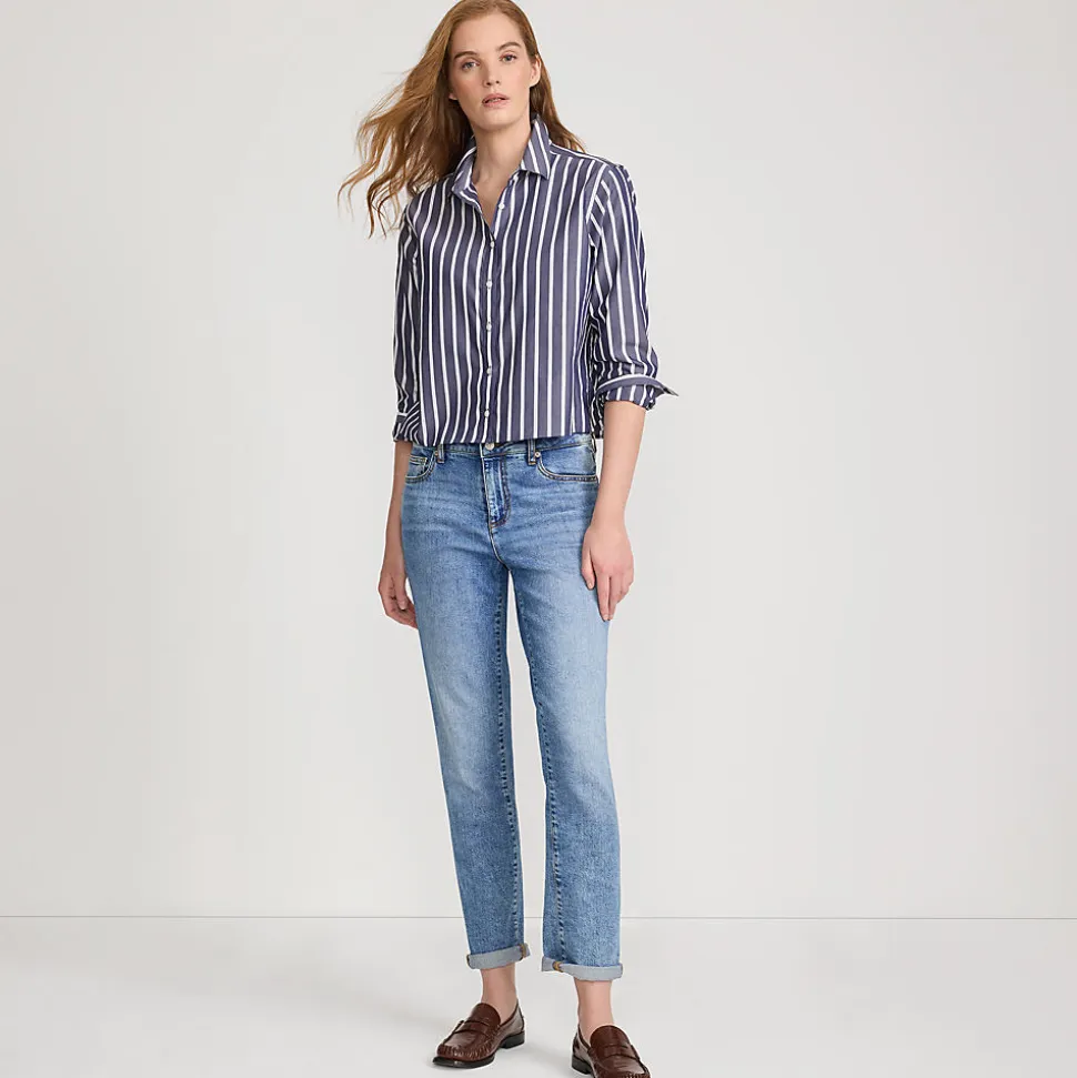Soft Denim Boyfriend-Jeans Mid Waist für Damen