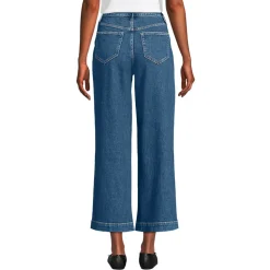 Soft Denim 7/8-Hose mit weitem Bein für Damen